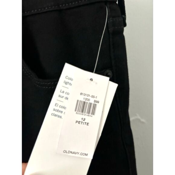 Old Navy Mid-Rise Pop Icon Black-Wash Skinny Jeans, Black Jack, 12 P Petite, NEW - Picture 8 of 8